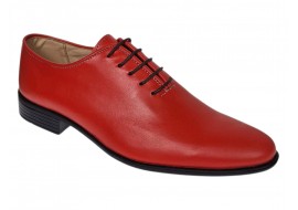 Pantofi barbati rosii eleganți din piele naturală cu șiret și talpi confortabile deosebite GKR51R
